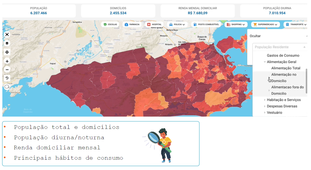 Imagem 3: Dashboard de mapeamento para apoiar a decisão estratégica de abertura de novas lojas com base em dados e informações inteligentes